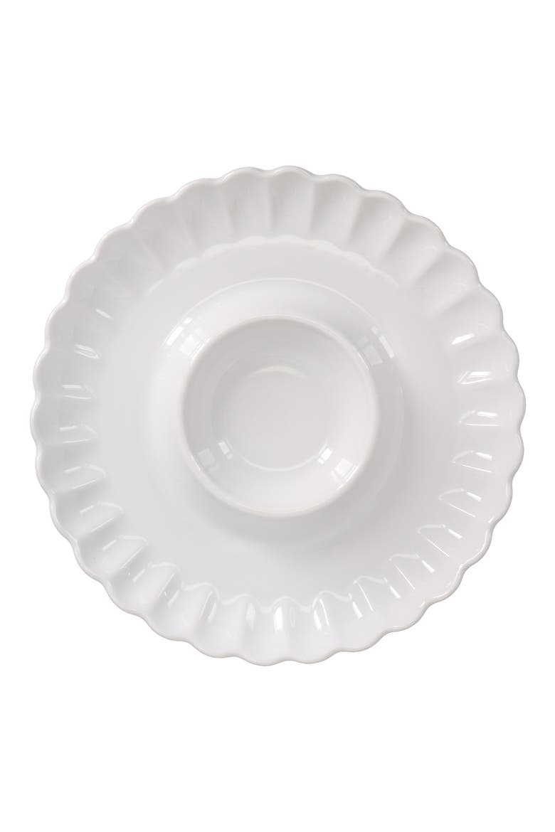 Petal Set of 2 Chip-N-Dip Bowl Set, Alternate, color, WHITE