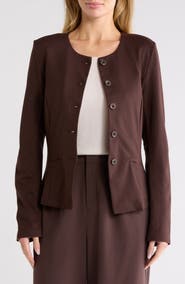 NORDSTROM RACK Collarless Cutaway Ponte Jacket