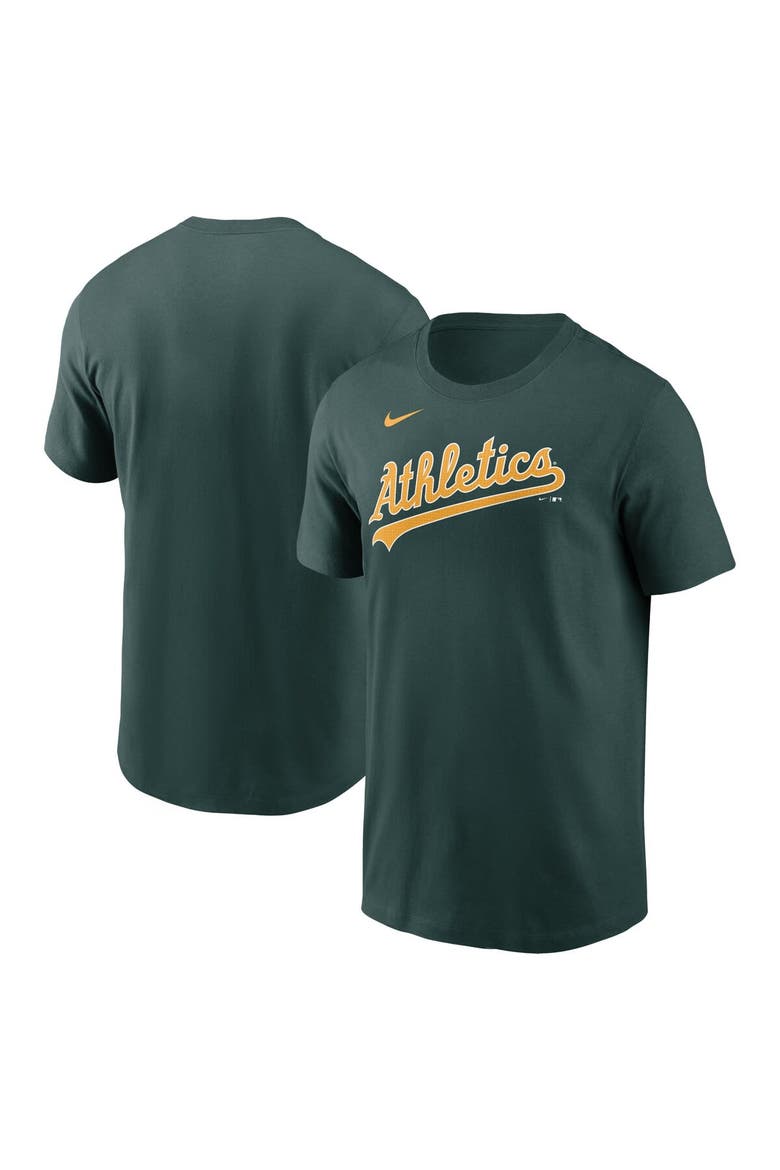 Men's Nike Green Oakland Athletics Fuse Wordmark T-Shirt, Main, color, Green