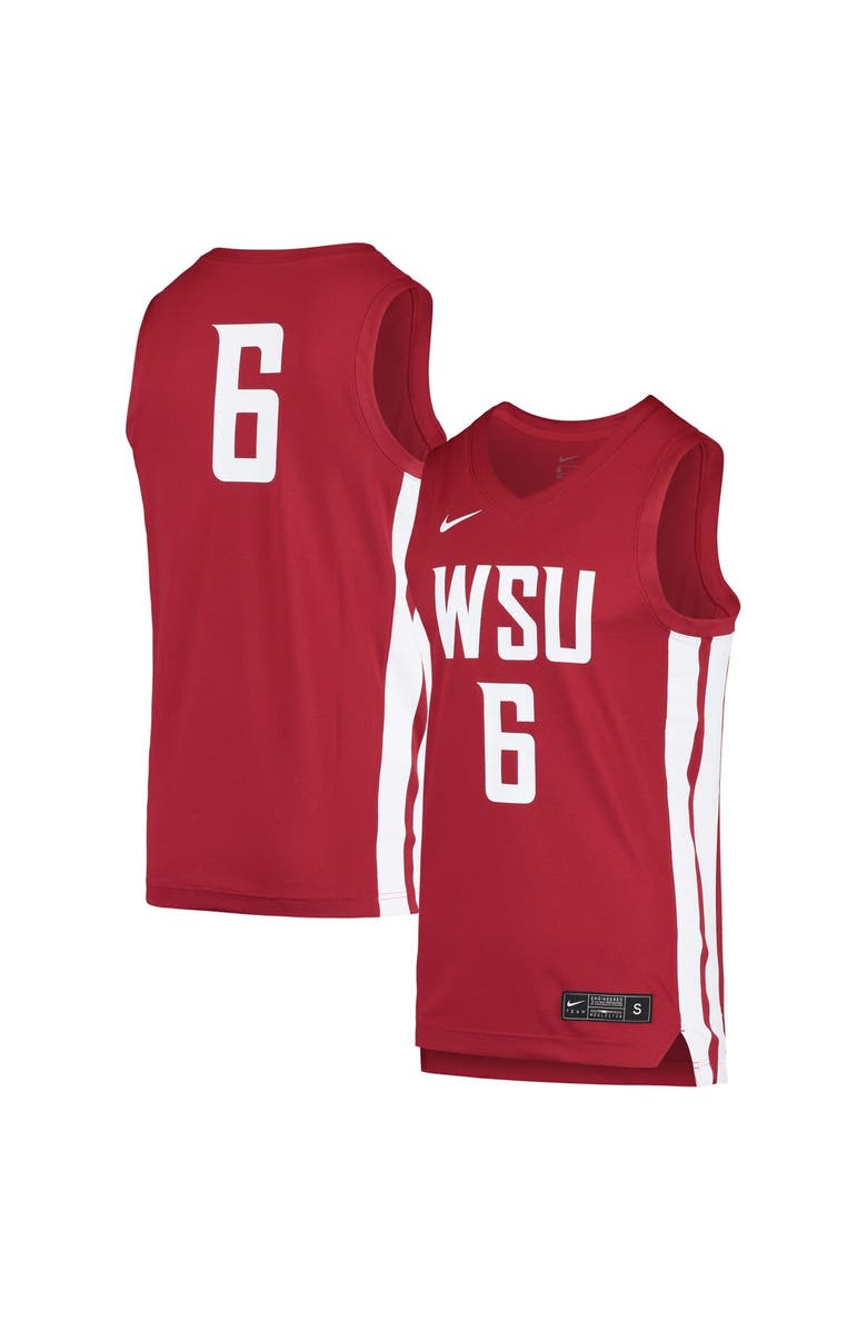 Nike Men's Nike #6 Crimson Washington State Cougars Replica Basketball Jersey, Main, color, Crimson