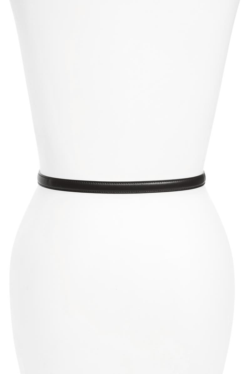 Valentino Garavani Valentino V Rivet Logo Leather Belt, Alternate, color, 