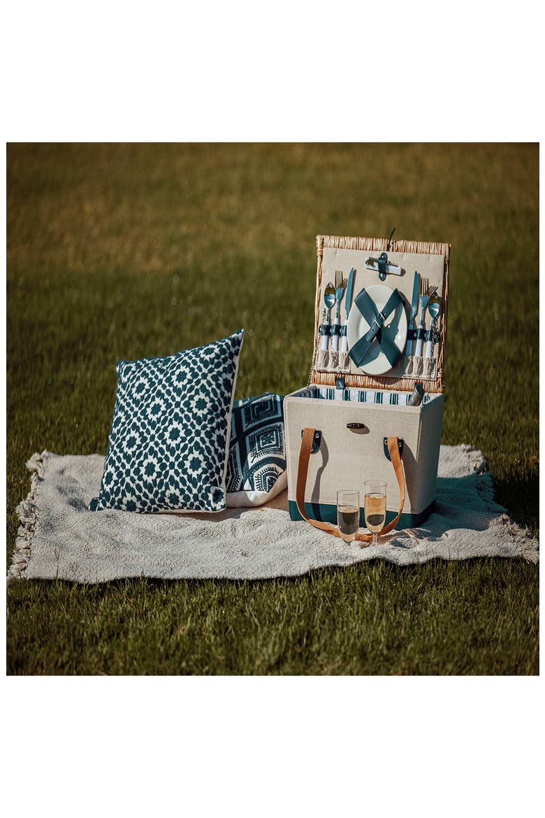 Boardwalk Picnic Basket, Alternate, color, NAVY/WHITE STRIPES