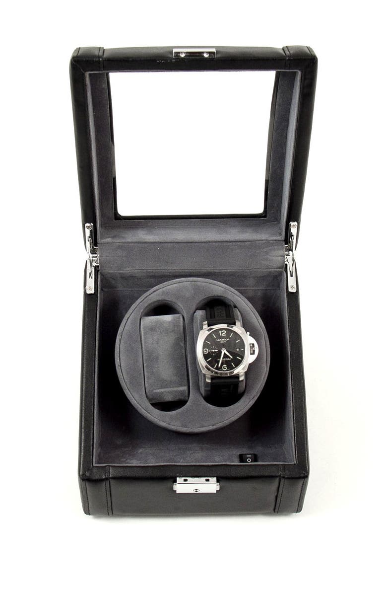 Bey-Berk Black Leather Watch Winder, Alternate, color, NO COLOR