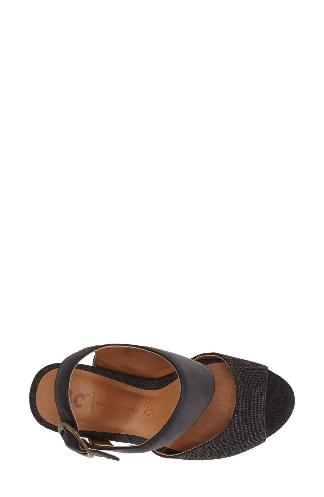 'Chihuahua' Slingback Wedge Sandal, Alternate, color, BLACK
