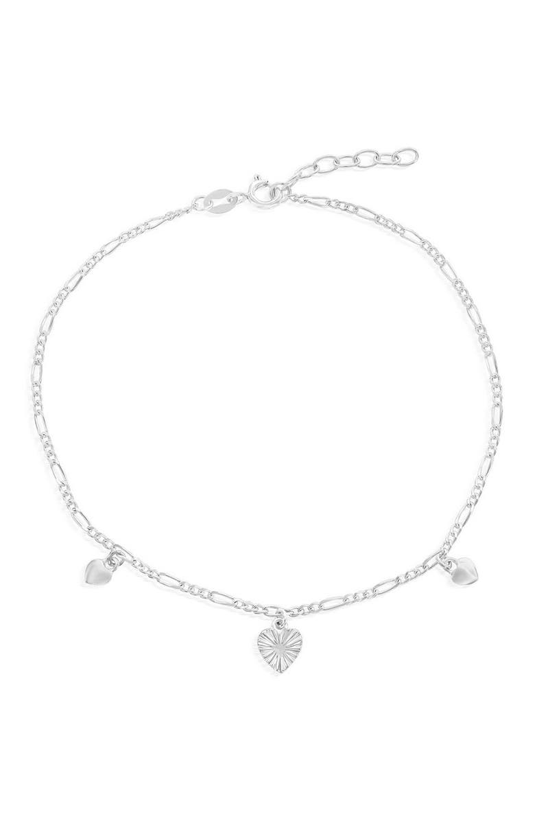 SIMONA Heart Charm Anklet, Main, color, 