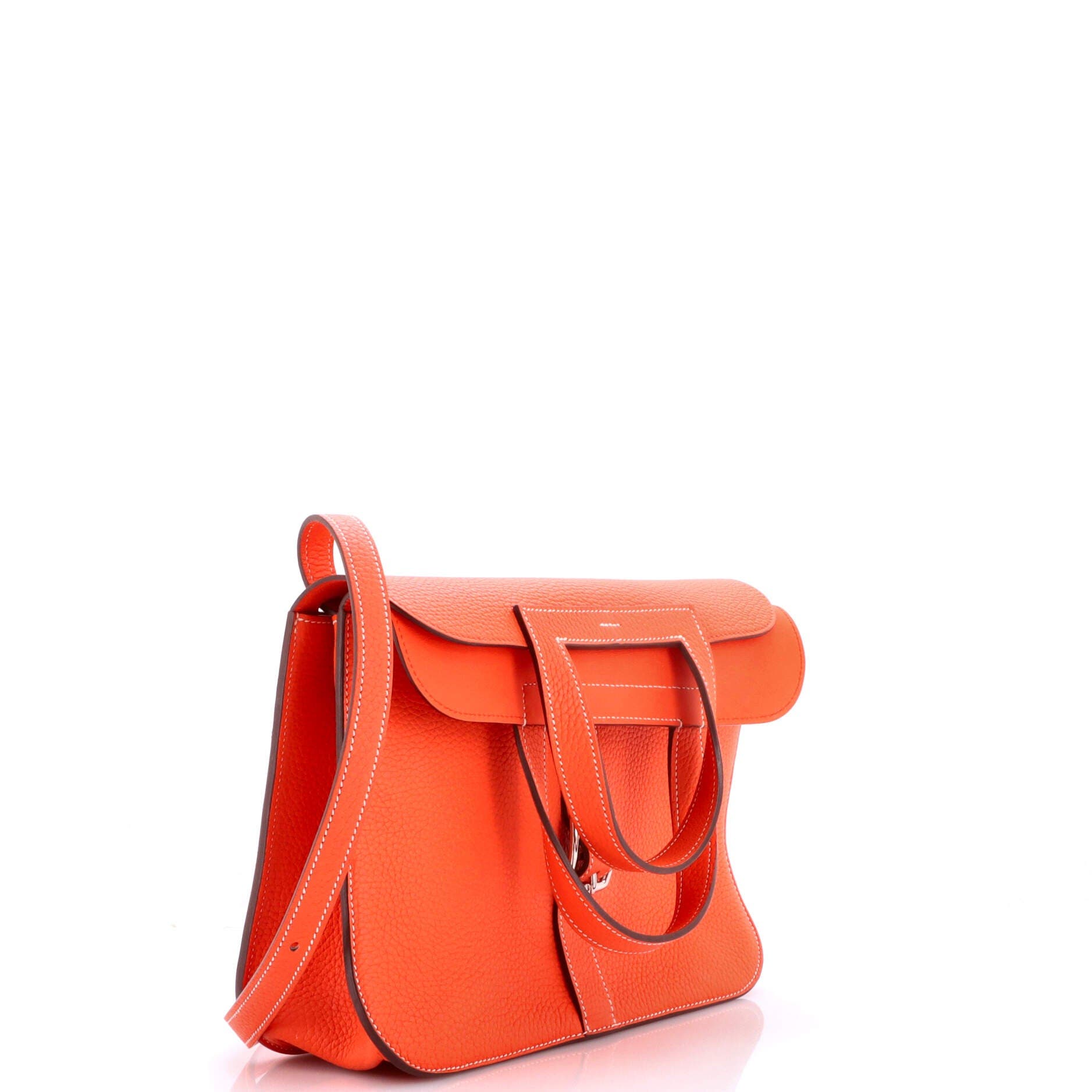 Pre-Owned Hermes Halzan Bag Clemence 31, Alternate, color, Orange Poppy