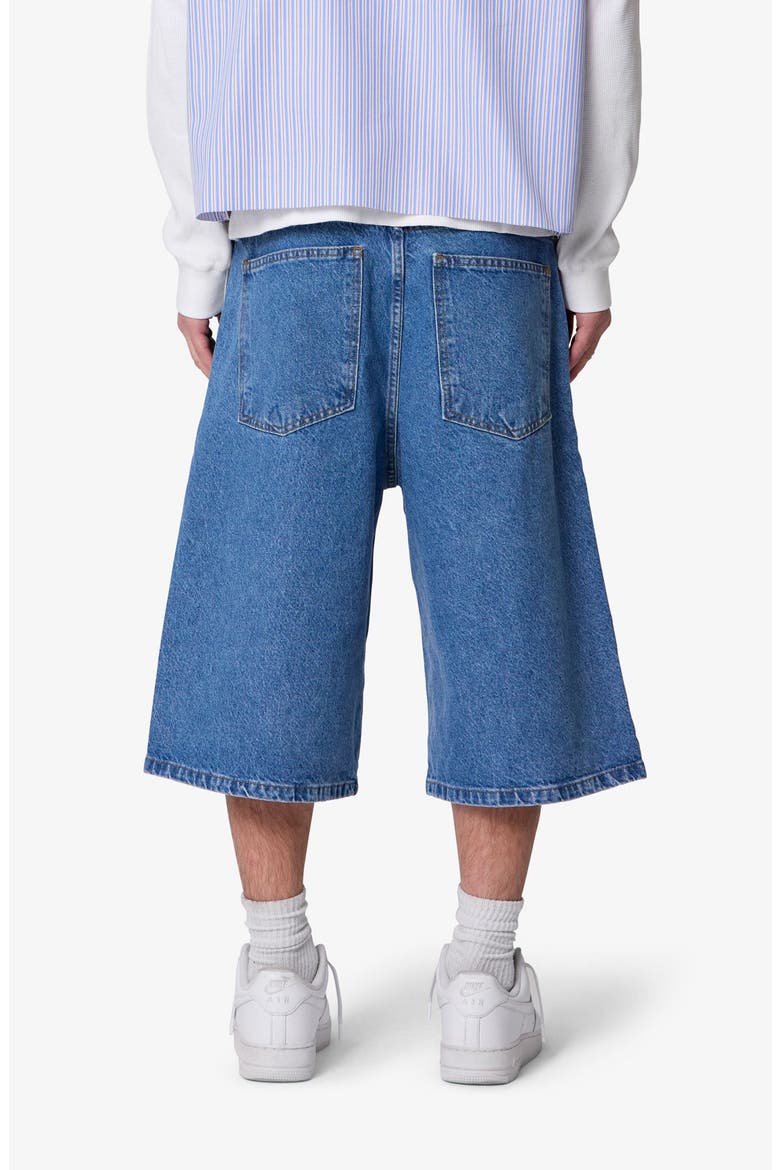 Pleated Ultra Baggy Denim Shorts, Alternate, color, WASHED BLUE