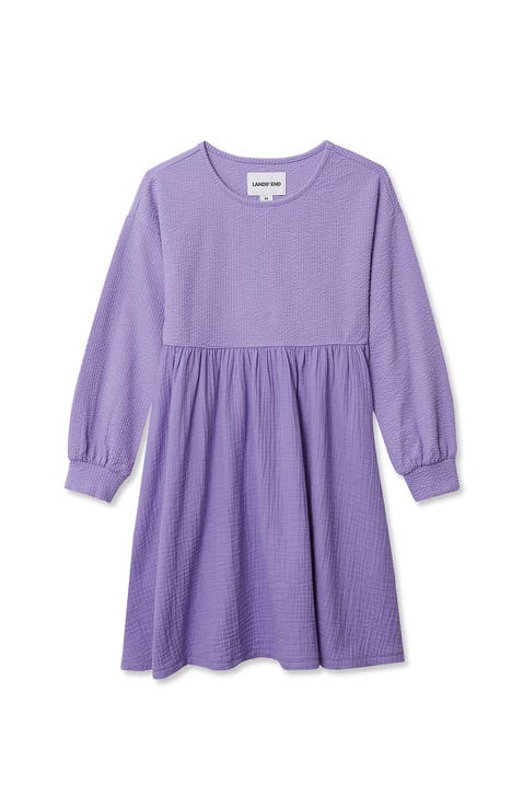 Girls Long Sleeve Ribbed Dress