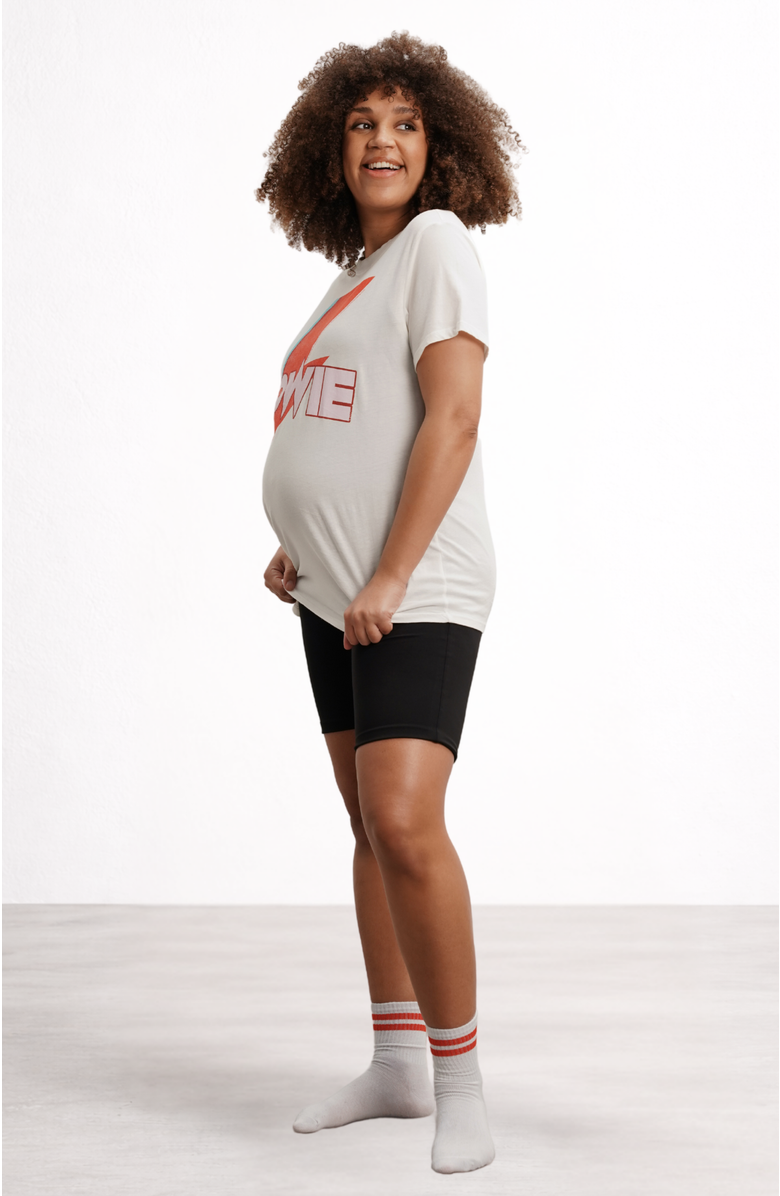 Nom Maternity The Groove AC/DC Graphic Maternity Tee, Alternate, color, White