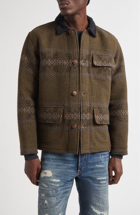 Double Face Wool Blend Jacquard Jacket