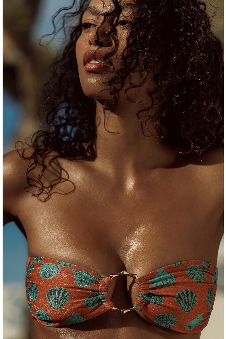 Shell Love Bandeau Top, Alternate, color, Orange