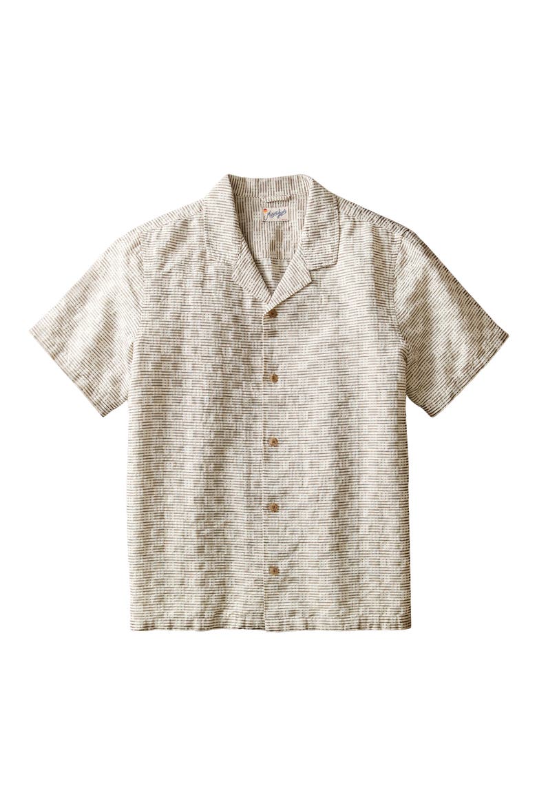 Dobby Resort Shirt, Alternate, color, NATURAL/ BROWN CHECK