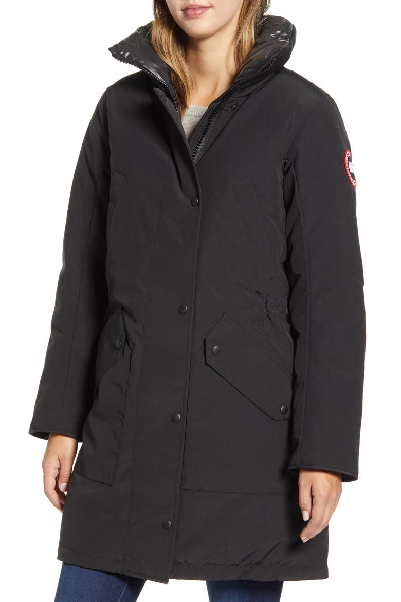 Ellesmere Arctic Tech 625 Fill Power Down Parka with Genuine Coyote Fur Trim, Alternate, color, BLACK