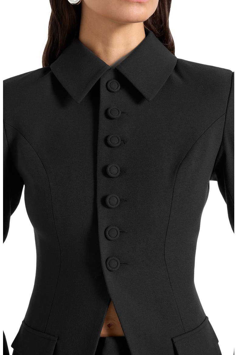 Harper Tailored Cinch Blazer With Detachable Collar, Alternate, color, Black
