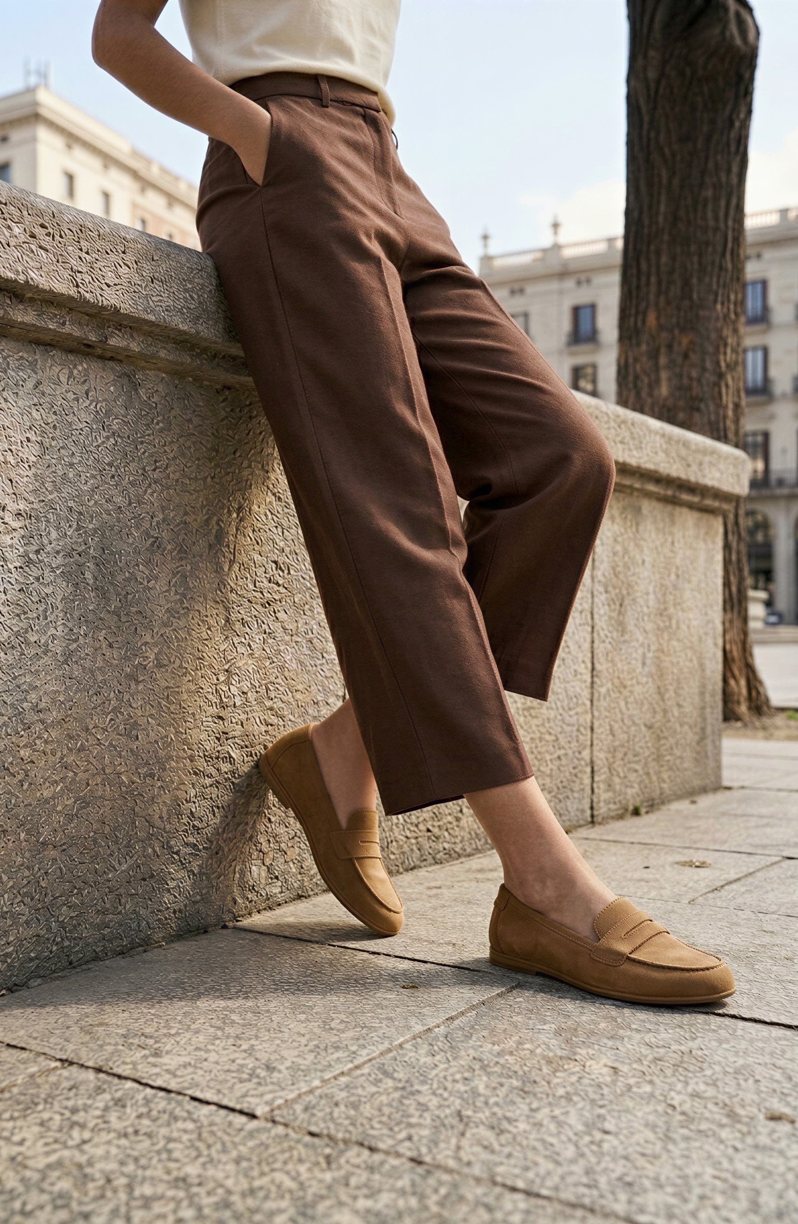 Felisha Waterproof Loafer, Alternate, color, ALMOND SUEDE