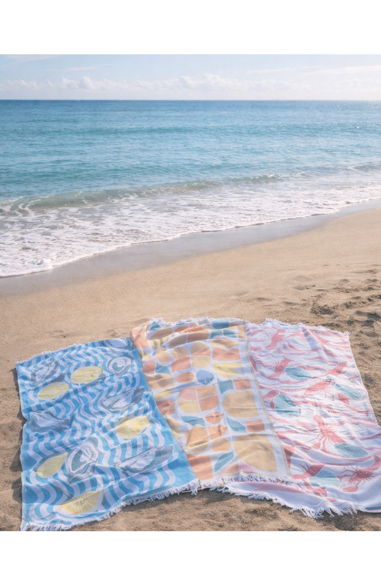 Olive and Loom Coastal Print Towel Set, Alternate, color, Multi