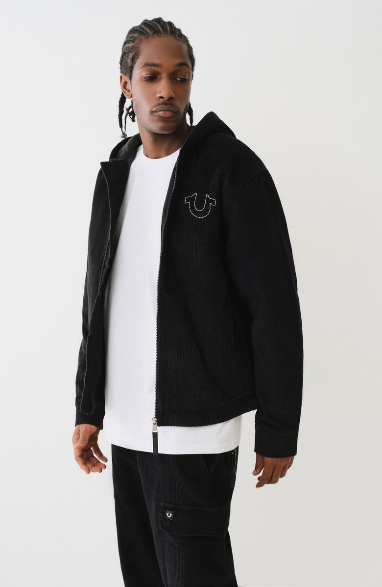 True Religion Vintage Hooded Cotton Corduroy Jacket, Alternate, color,