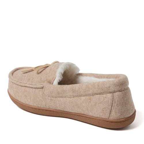 Dearfoams Hayes Soft Knit Moccasin Slipper In Oatmeal Heather