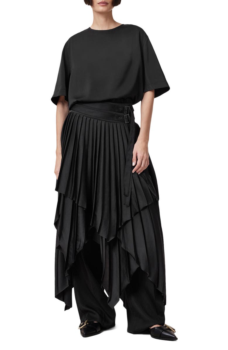 AllSaints Amelie Satin T-Shirt, Alternate, color,