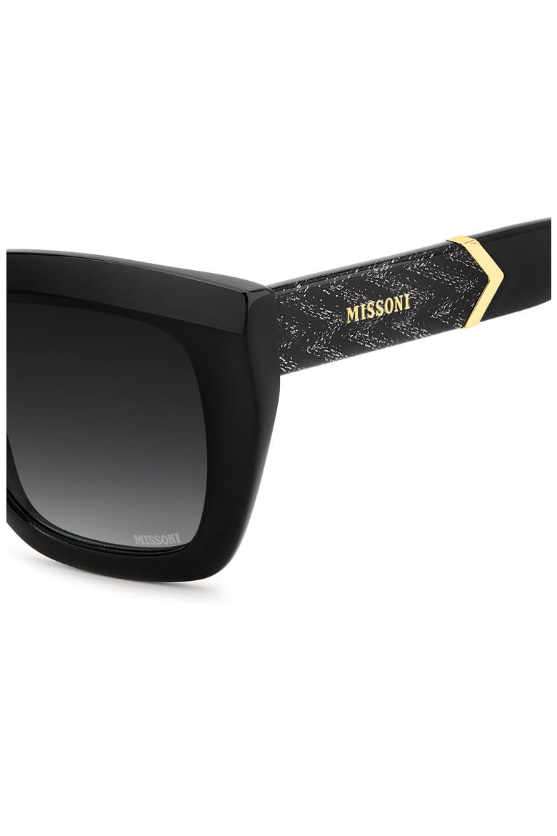 52mm Gradient Square Sunglasses, Alternate, color, BLACK/ DARK GREY SF