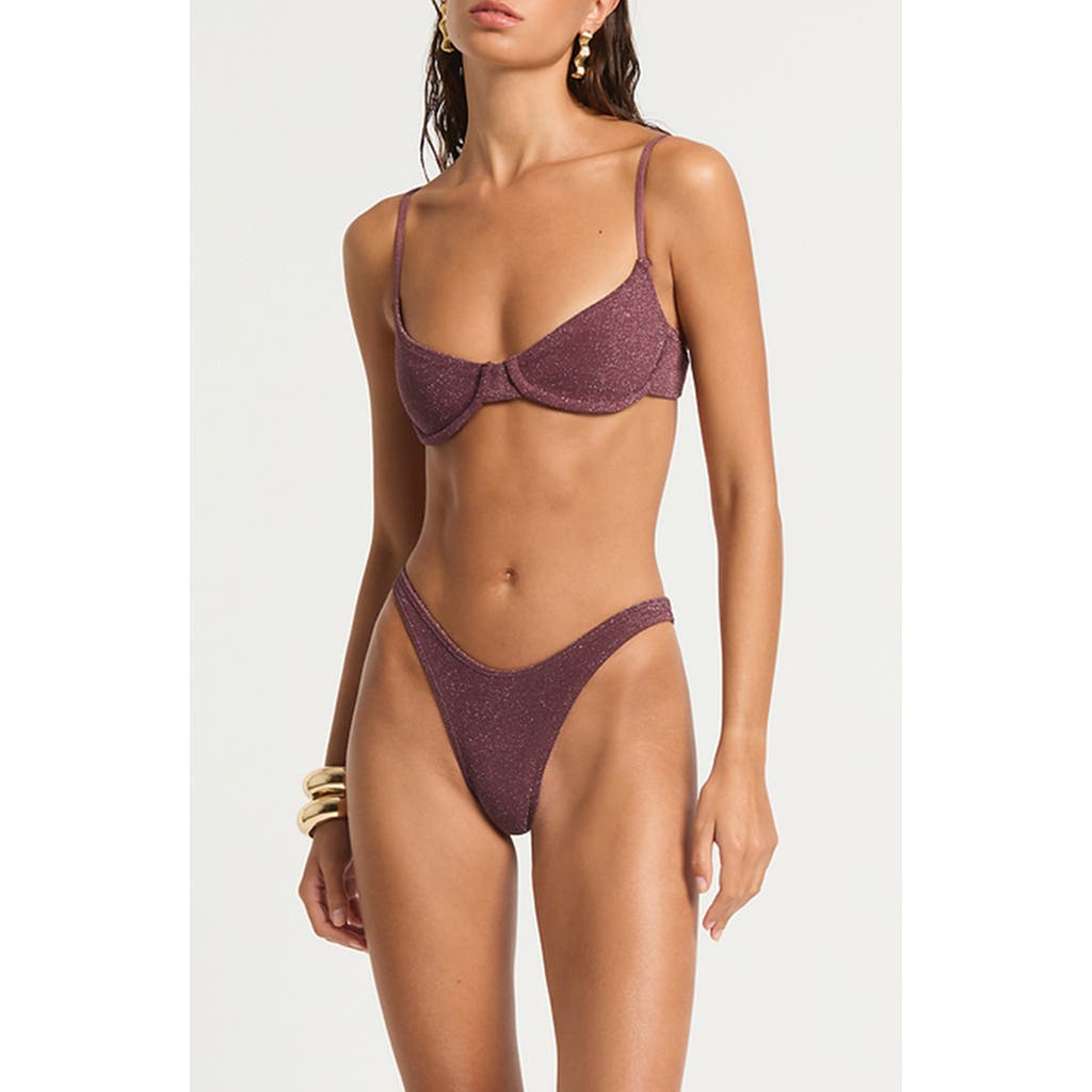 Bondeye Bond-eye Gracie Underwire Balconette Bikini Top In Purple