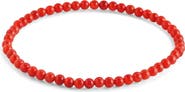 Sterling Forever Red Agate Beaded Stretch Bracelet