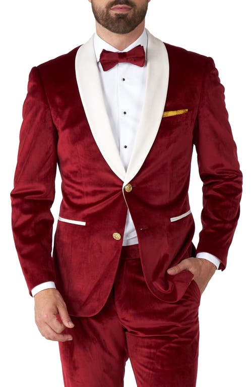 OppoSuits Velvet Vibes Tuxedo Jacket in Red 