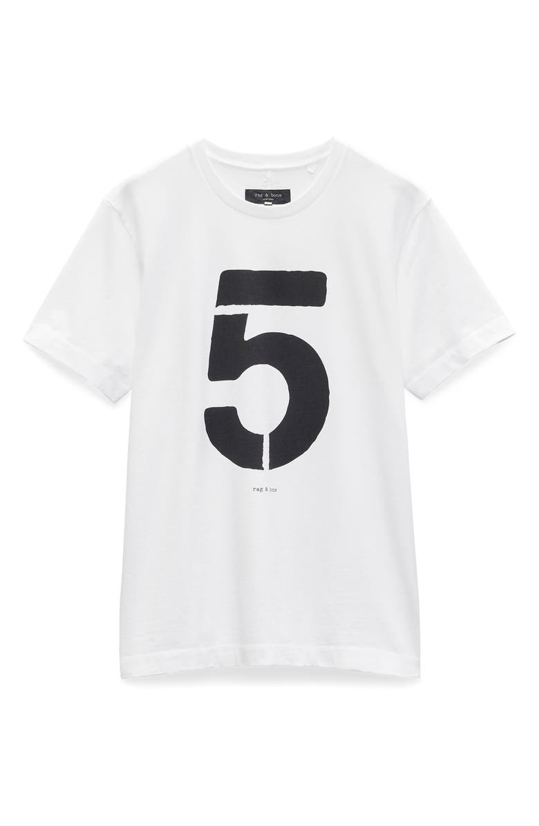 rag & bone Number Five Graphic T-Shirt, Alternate, color, Washed White