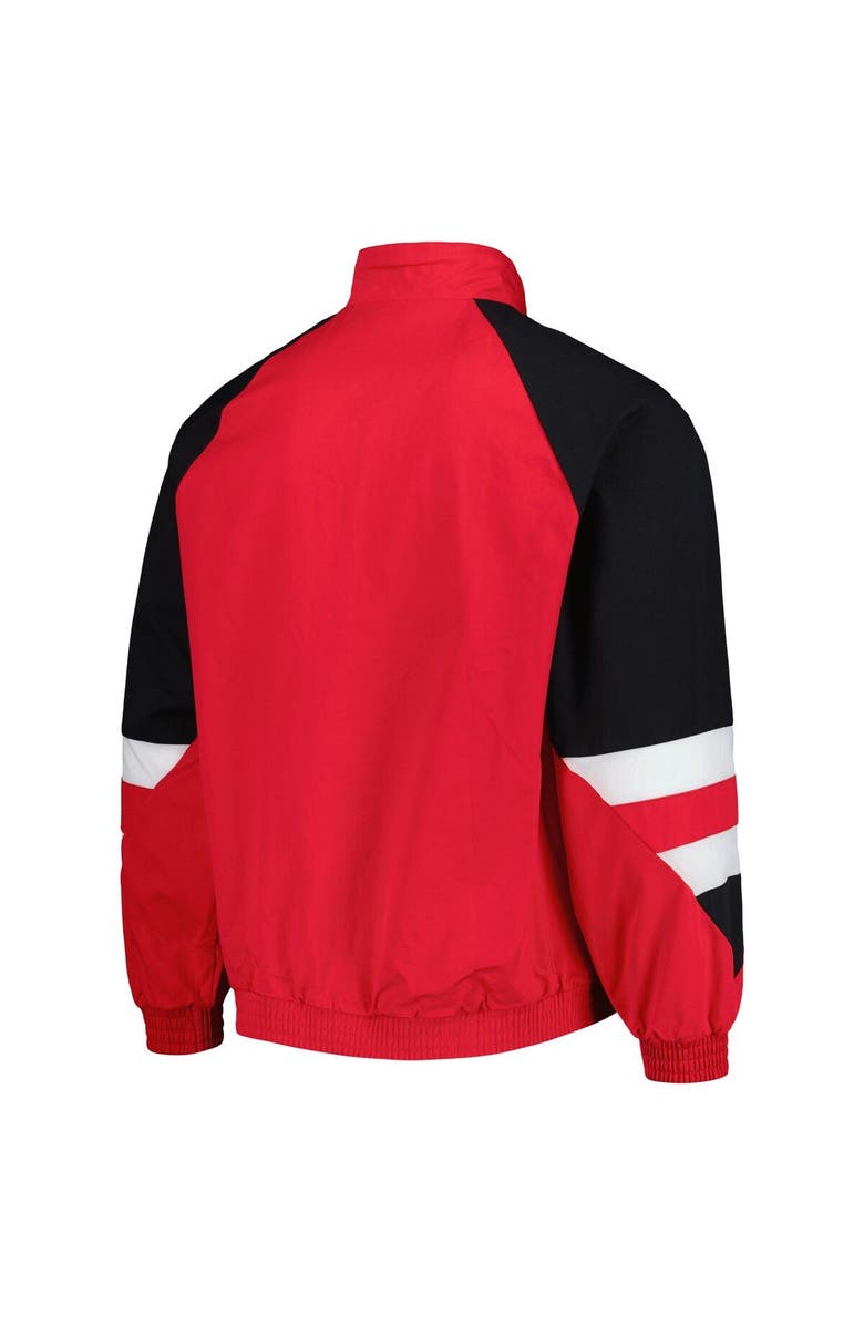 adidas Men's adidas Red Manchester United Football Icon Raglan Quarter-Zip Top, Alternate, color,