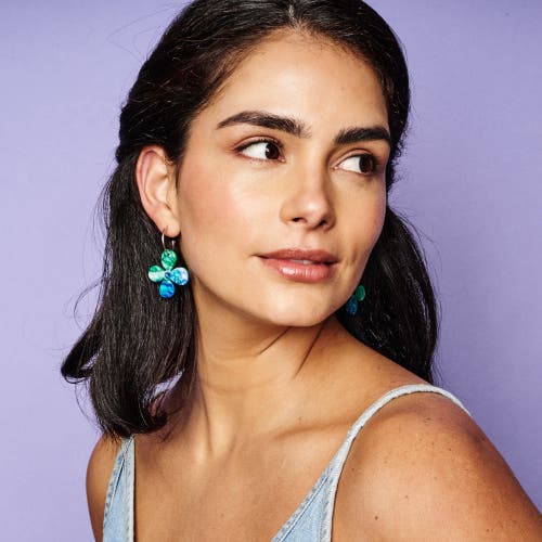 Toolally Daisy Hoop Earrings In Multi