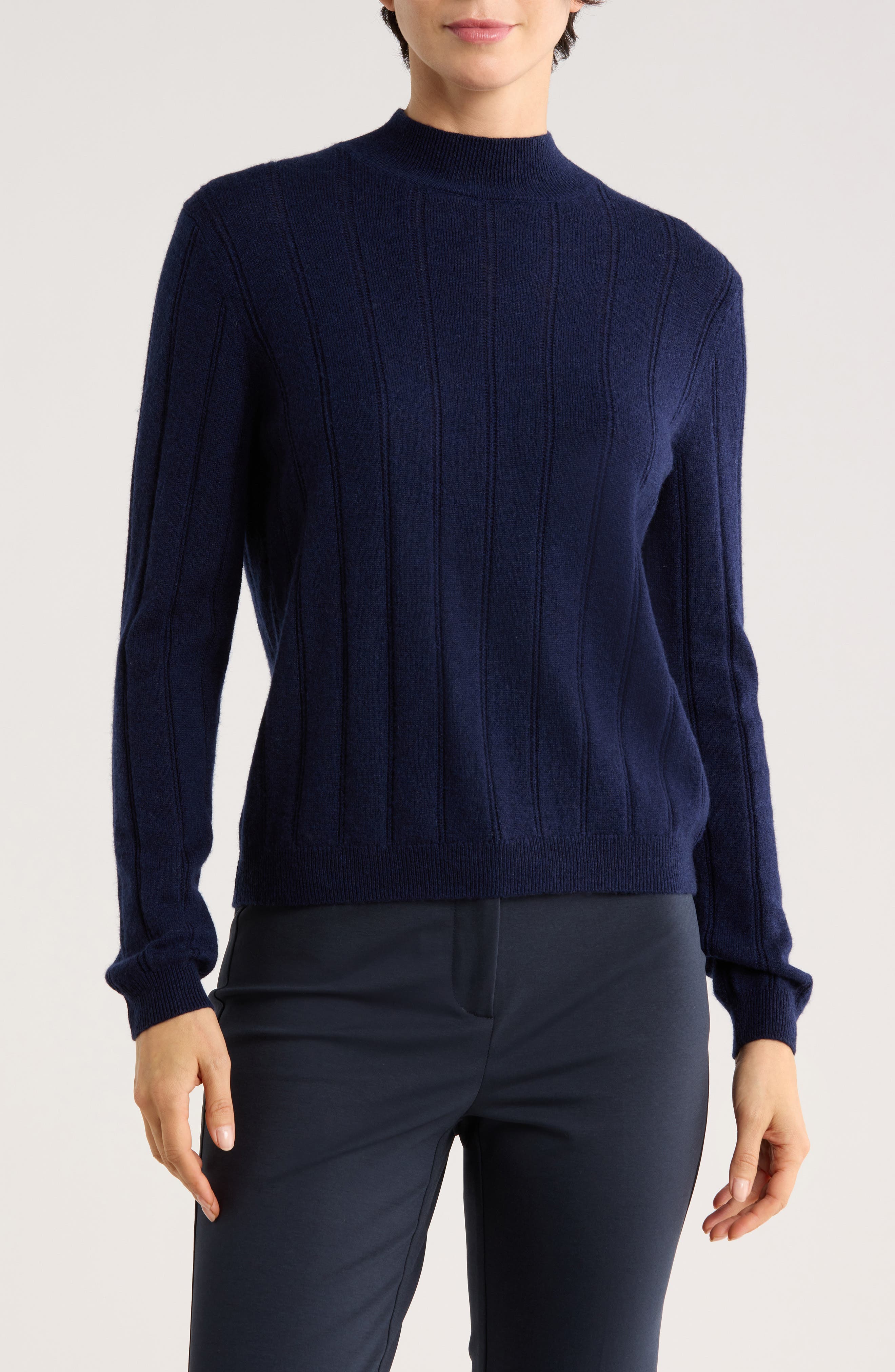 Bruno Magli Wide Rib Wool & Cashmere Sweater