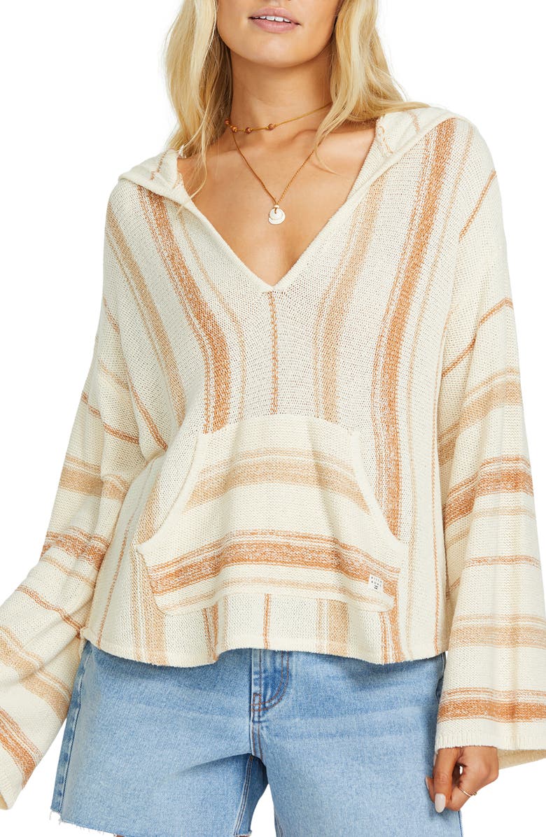 Billabong Baja Beach Stripe Hoodie, Alternate, color, Khaki