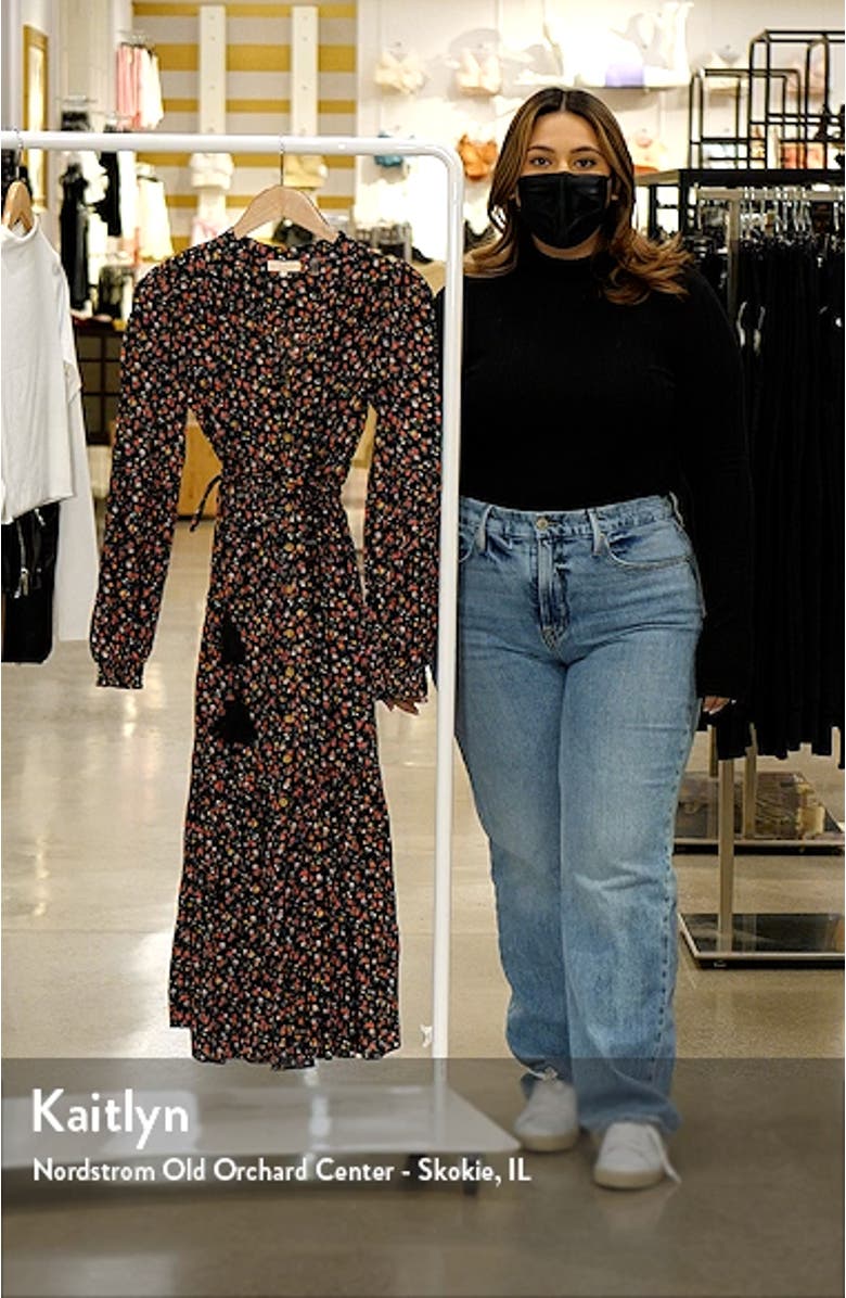 Floral Print Long Sleeve Dress, sales video thumbnail