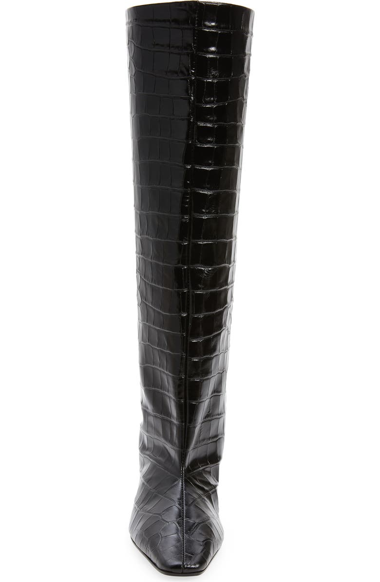 TOTEME The Wide Shaft Croc Embossed Tall Boot, Alternate, color,