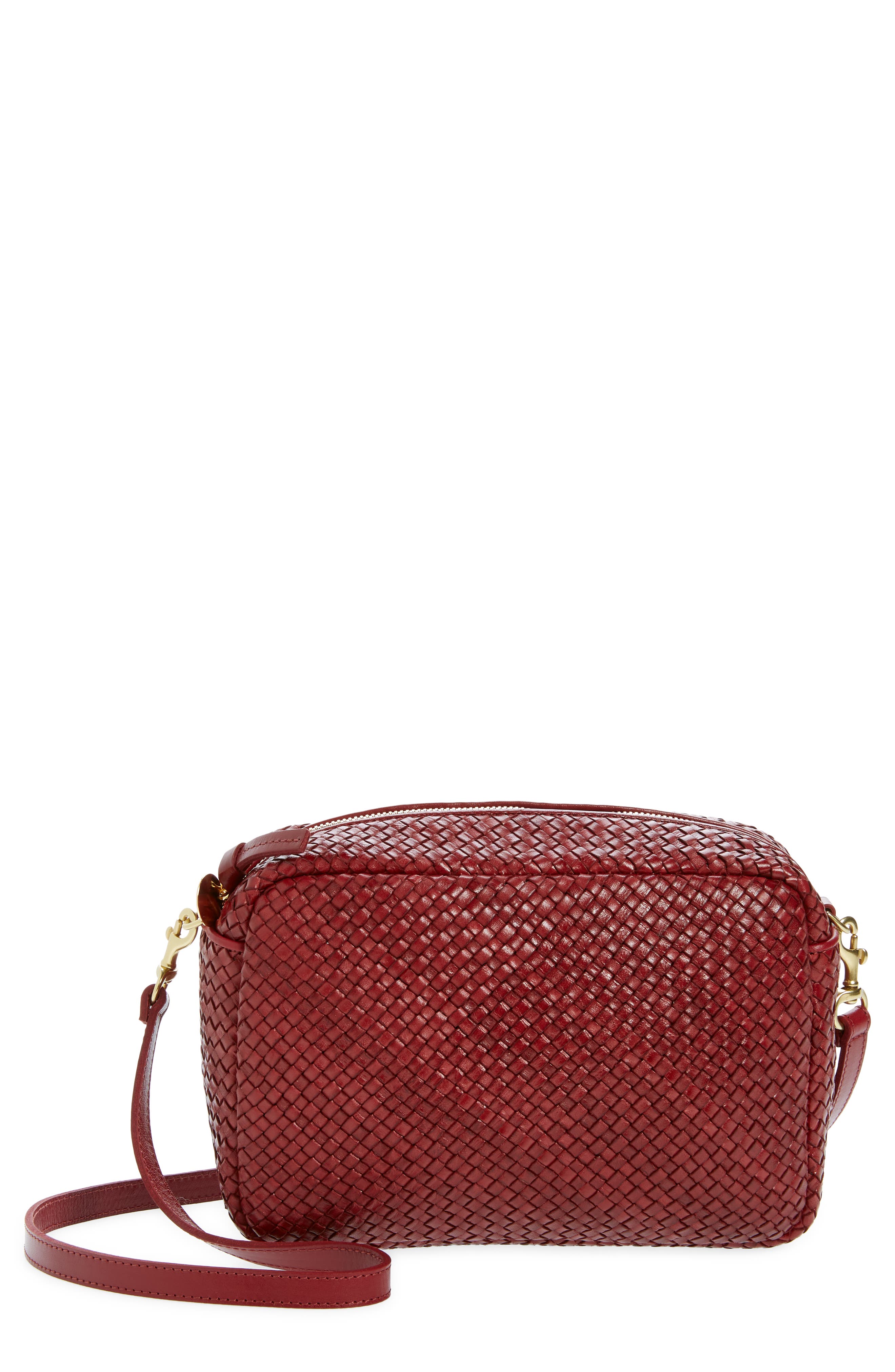 Clare V. Marisol Woven Leather Crossbody Bag, Main, color, 