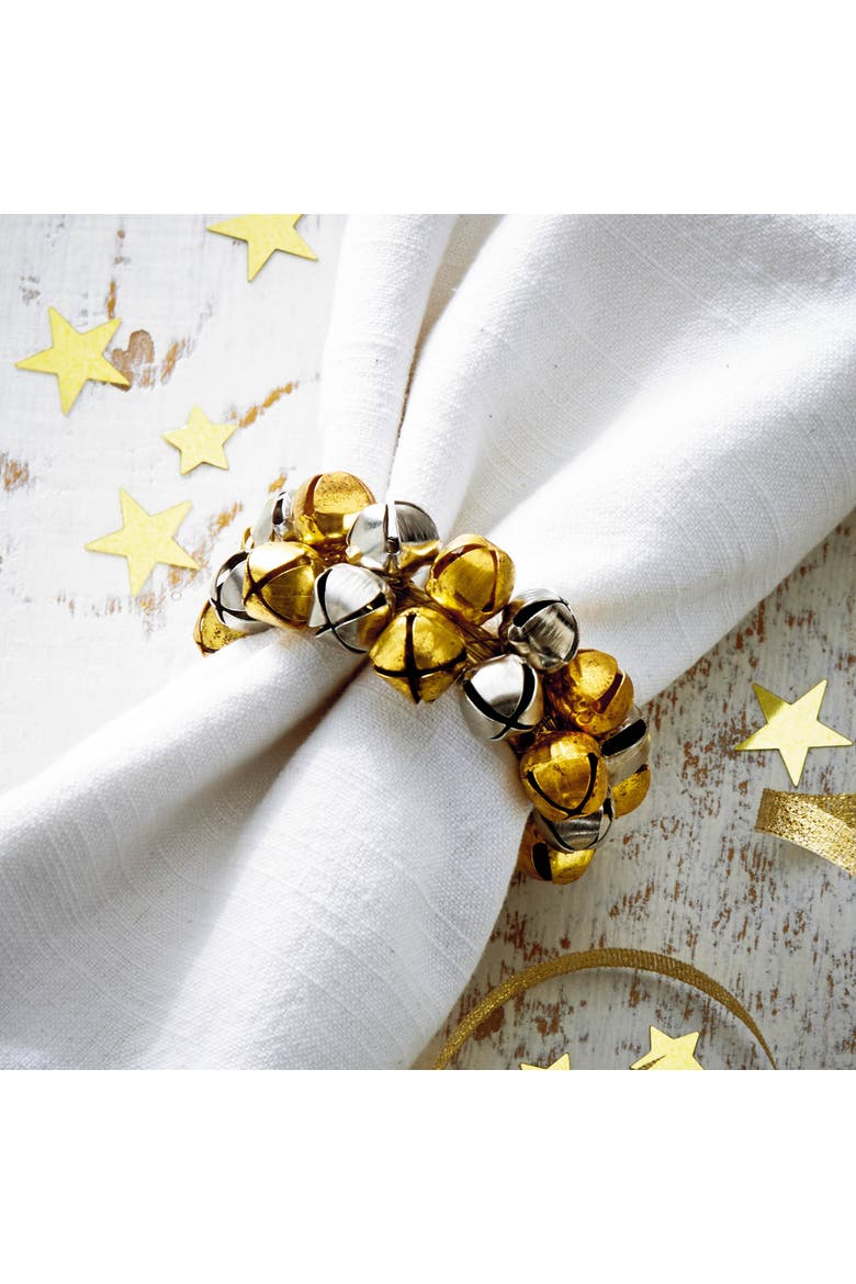 Jolly Jingle Bell Napkin Ring Multicolor Christmas Decor, Alternate, color, Multicolored
