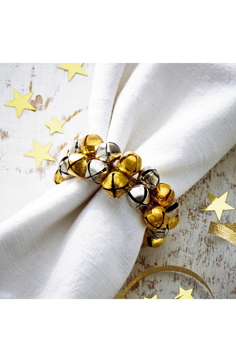 tag Jolly Jingle Bell Napkin Ring Multicolor Christmas Decor, Alternate, color, Multicolored