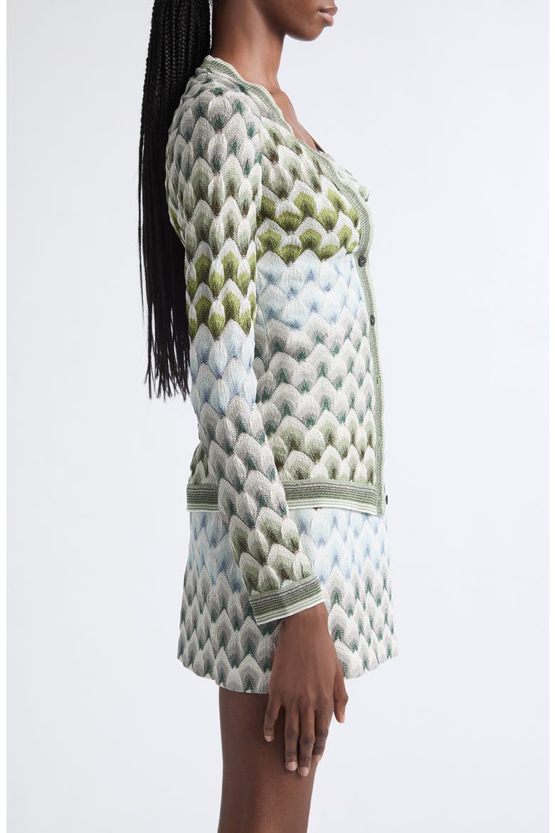 Metallic Lace Stitch Cardigan, Alternate, color, GREEN MULTI