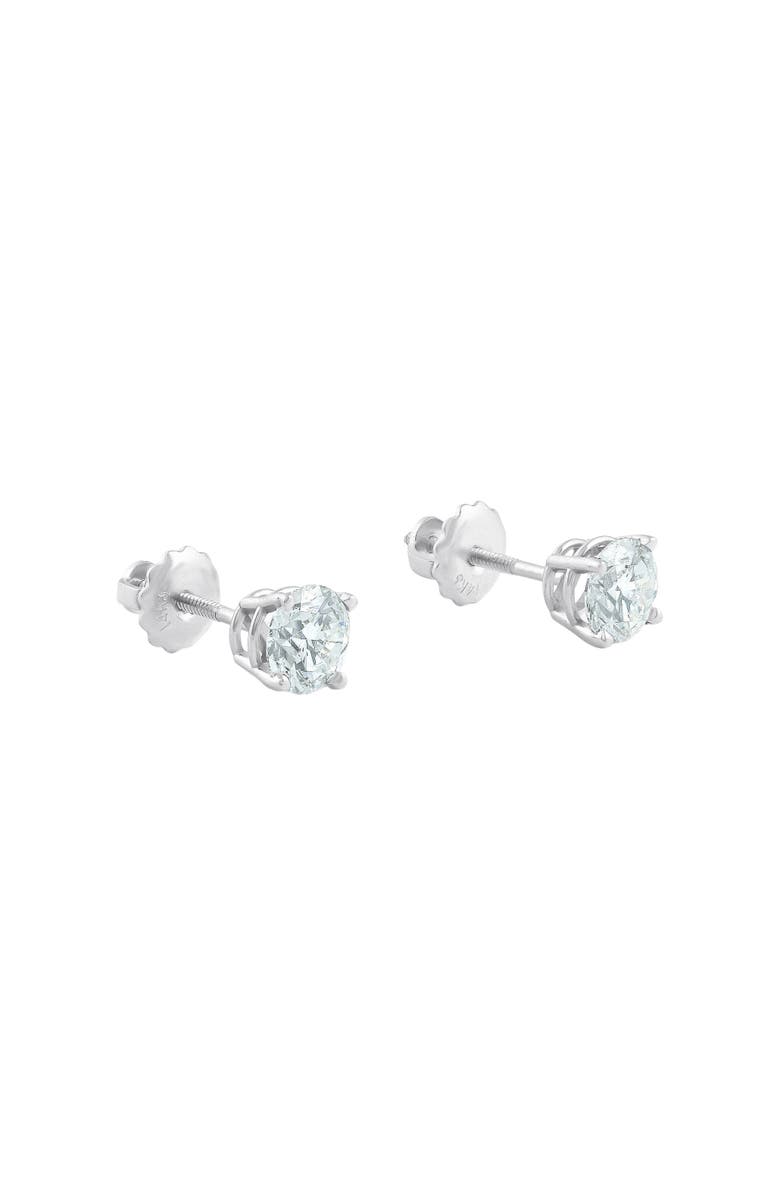 Bliss Diamond 1 1/4 Ct Diamond Screw Back Studs 14k Gold Lab Grown Eco Friendly, Alternate, color, 14K White Gold