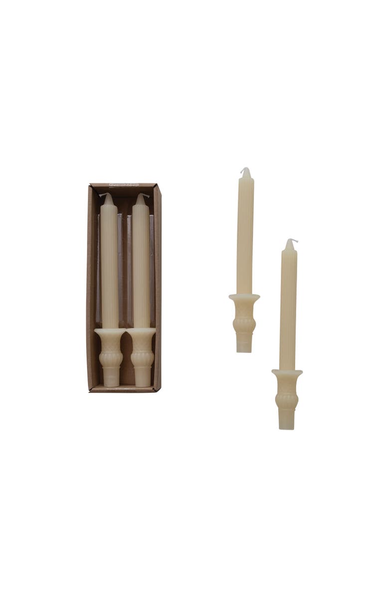 Storied Home Tall Unscented Taper Candles, Cream, Set of 2, Main, color, Ivory