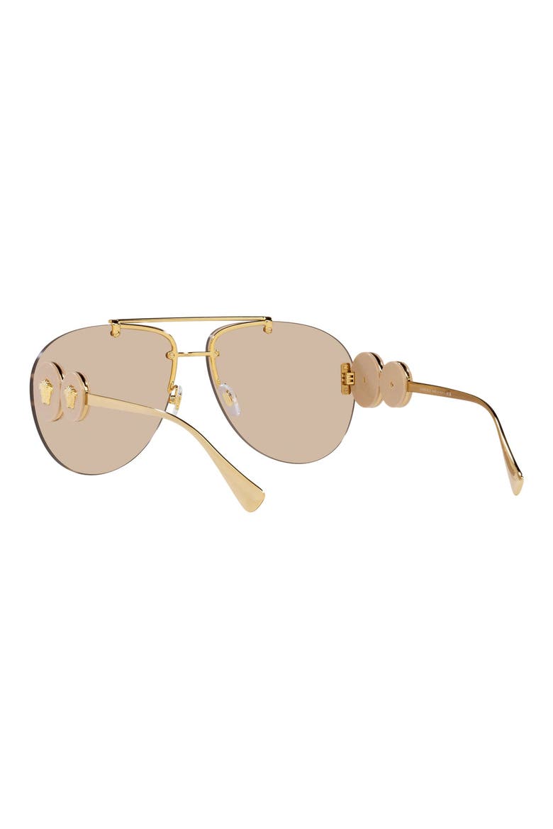 63mm Aviator Sunglasses, Alternate, color, LIGHT BROWN