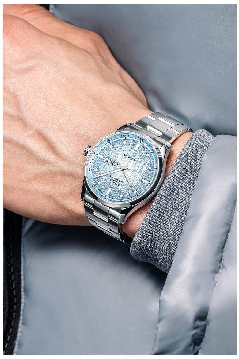 Multifort Automatic Bracelet Watch, 42mm, Alternate, color, BLUE GRADIENT