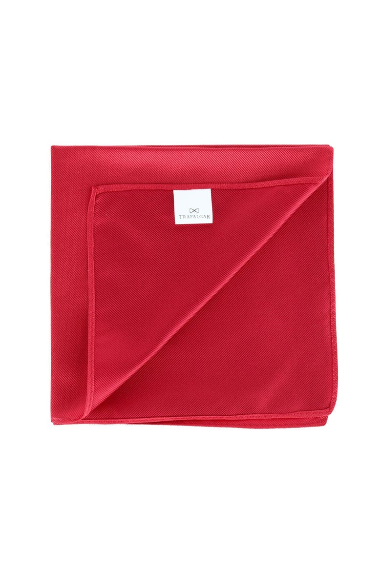 The Gatsby 12 inch Solid Silk Pocket Square Trio, Alternate, color, Red, Silver, and White