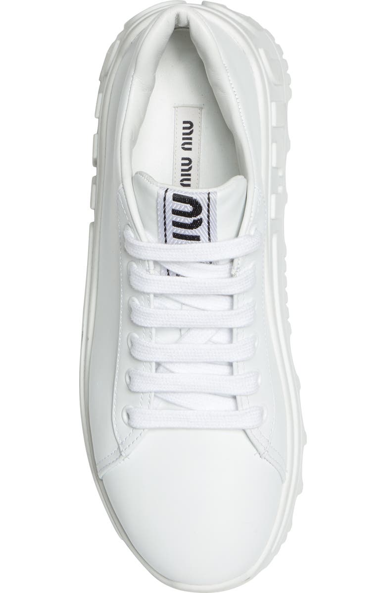 Miu Miu Logo Platform Wedge Sneaker, Alternate, color,