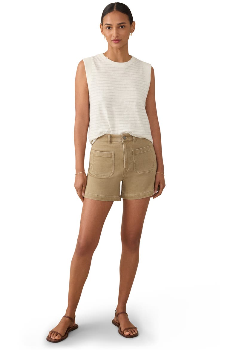 Sunwashed Stripe Organic Cotton Slub Muscle Tank, Alternate, color, IVORY ROCK STRIPE