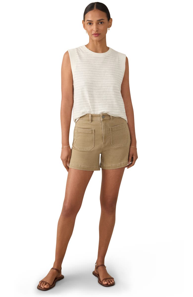 Faherty Sunwashed Stripe Organic Cotton Slub Muscle Tank, Alternate, color, 