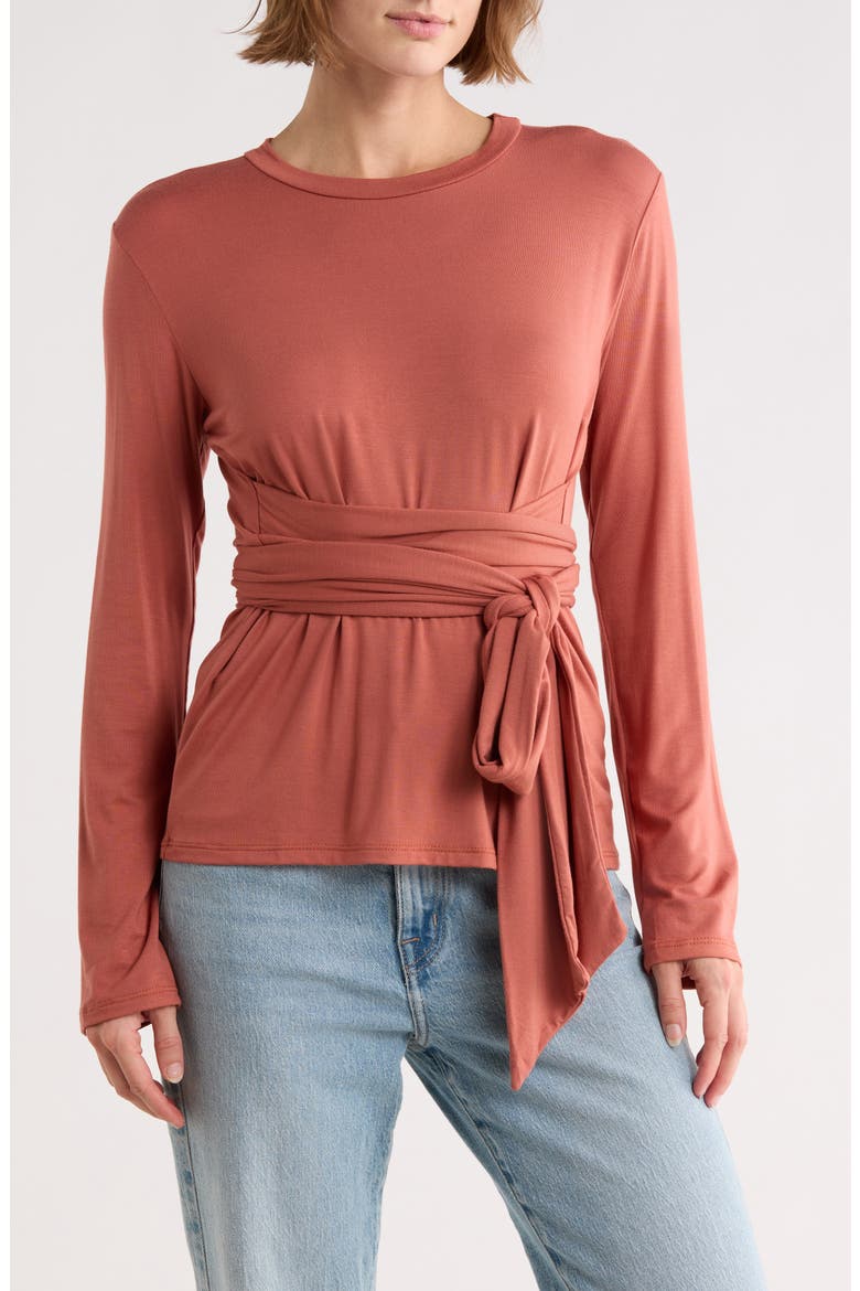 Knit Front Knit Sweater, Main, color, RUST