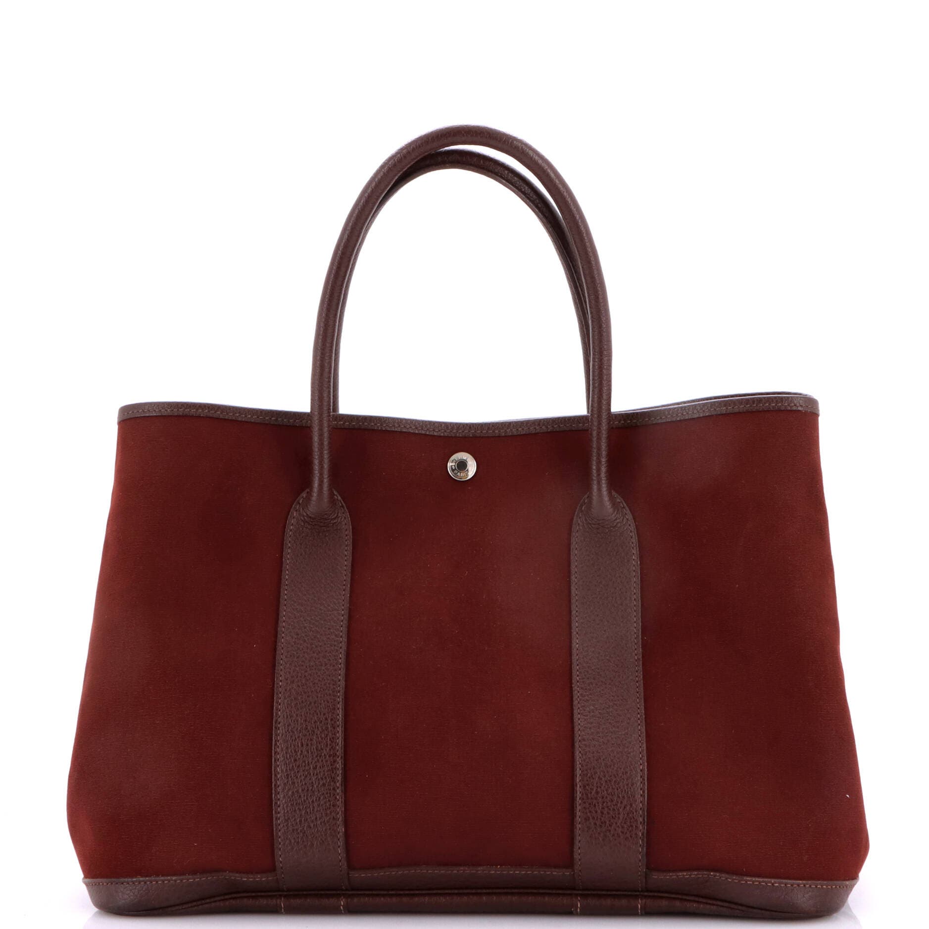 Garden Party Tote Toile and Leather 36, Main, color, Red