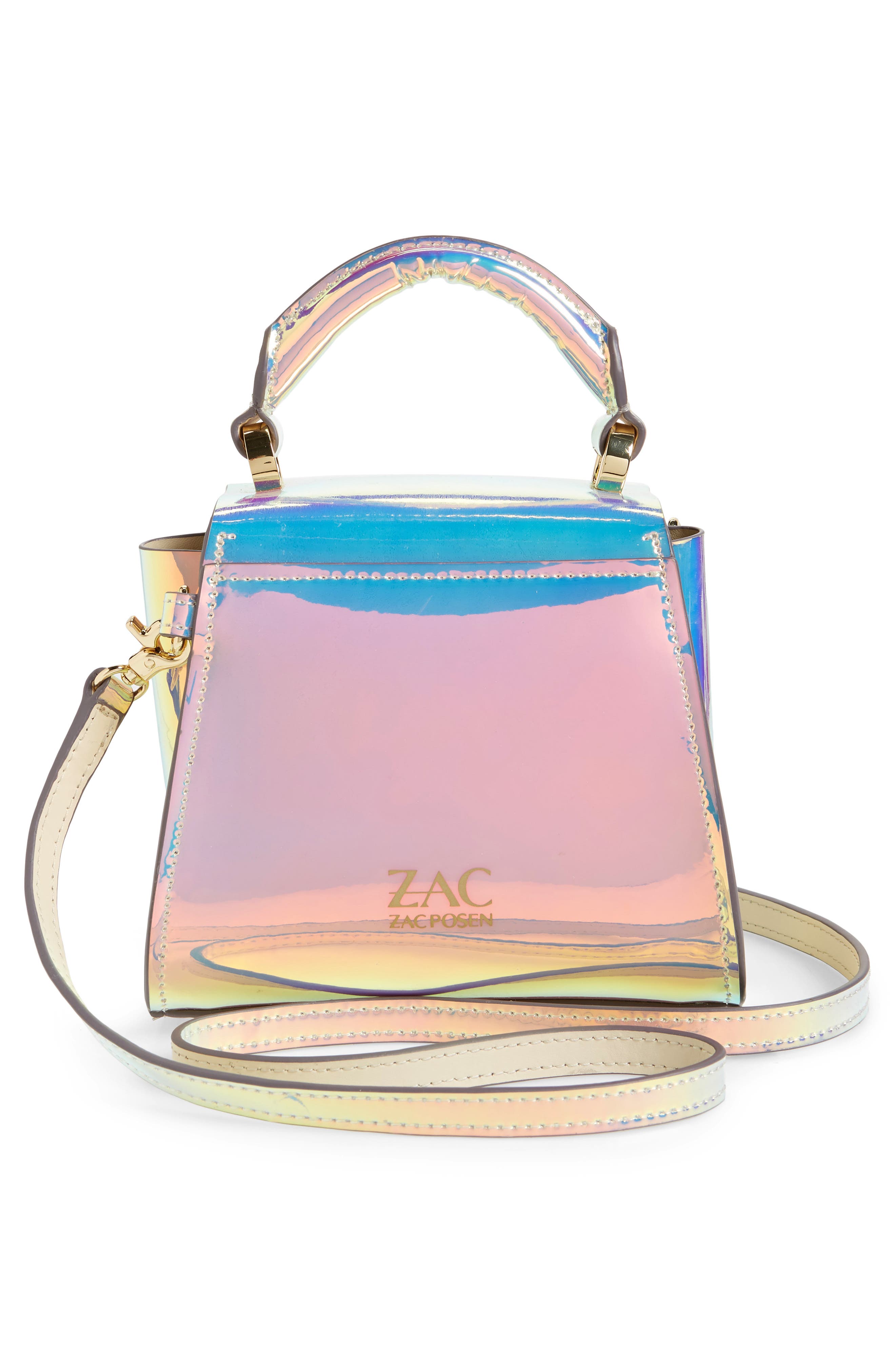 ZAC Zac Posen Eartha Iconic Iridescent Top Handle Mini Satchel, Alternate, color, 