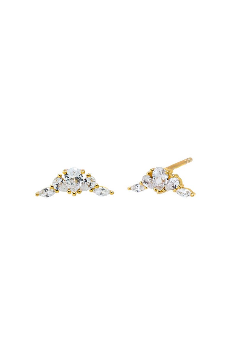 BY ADINA EDEN CZ Elongated Cluster Stud Earring, Main, color, Gold